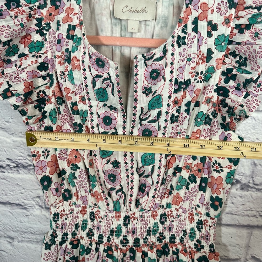 Cleobella Floral Midi Dress in Pink, Green and White - Picture 15 of 15